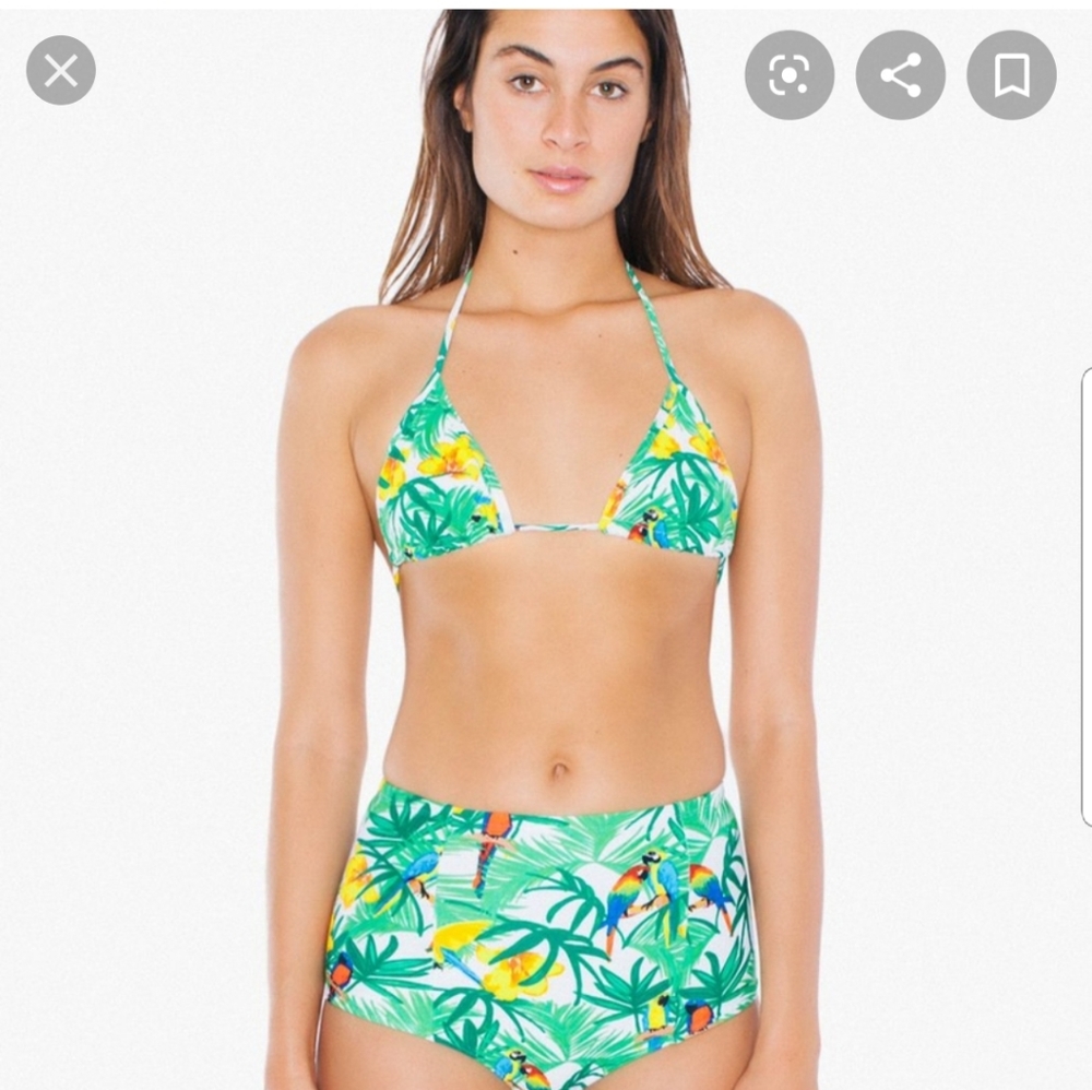 American Apparel. Parrots in Paradise bikini set